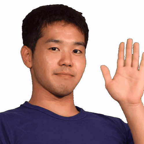 蓝衬衫挥手贴纸